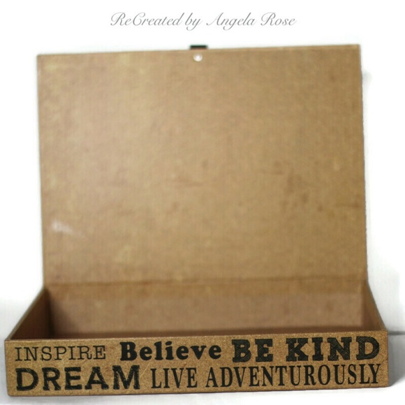 Set of Inspirational Motivational Words Decorative Storage Boxes Brown Black - Picture 4 of 16